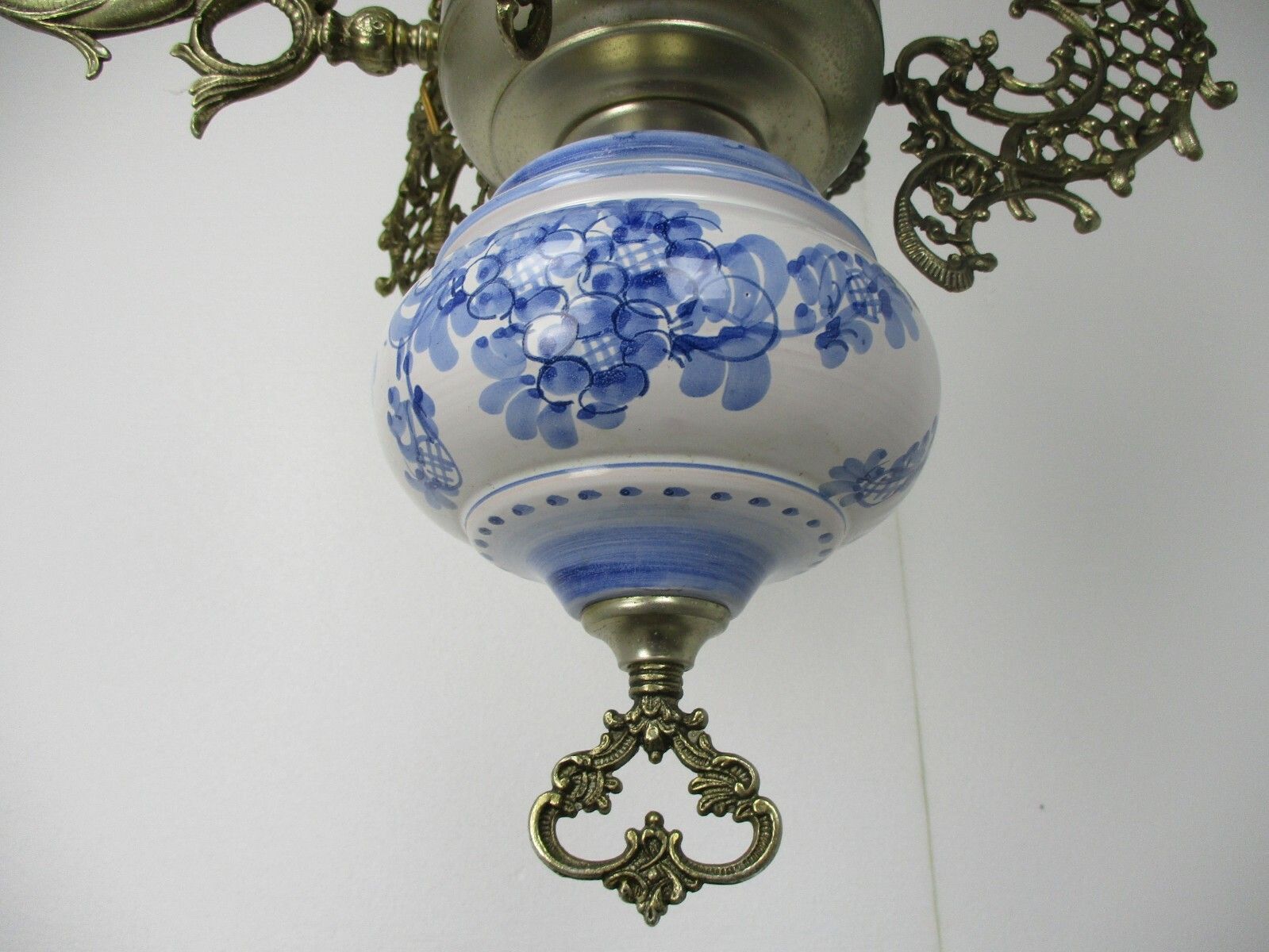 Gothic Dragons Delft Blue White Porcelain Chandelier Lampe Belge 4 Lights Wow photo buy