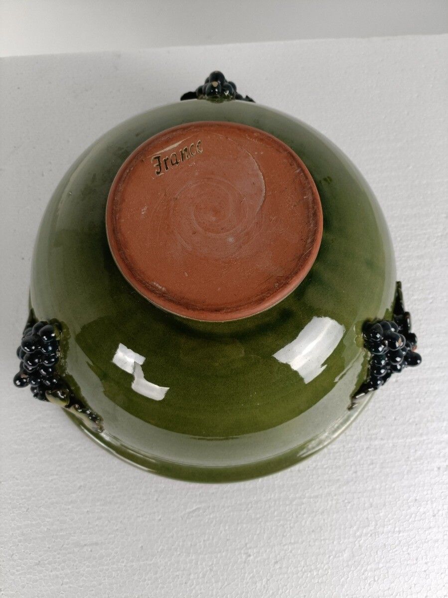 Beautiful Planter, Vintage, France, Grapes, Pottery, Faience, Large, Centerpiece photo buy