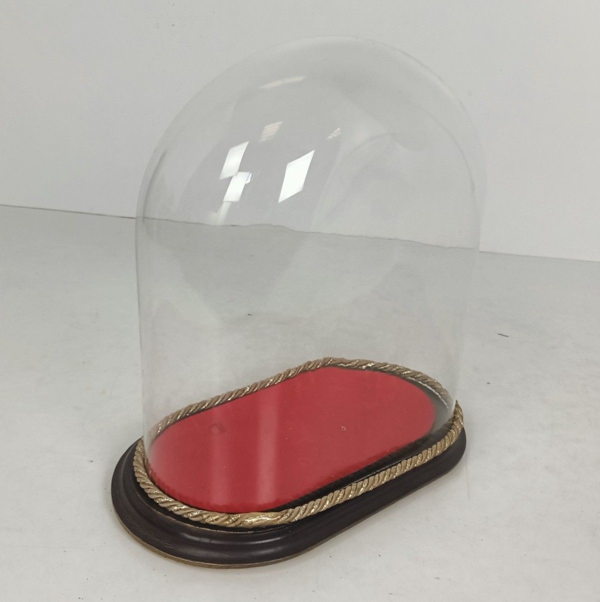 Antique Victorian Oval Hand Blown Glass Globe Dome Doll Clock 13.77"H 12.59"W6.2 photo furniture