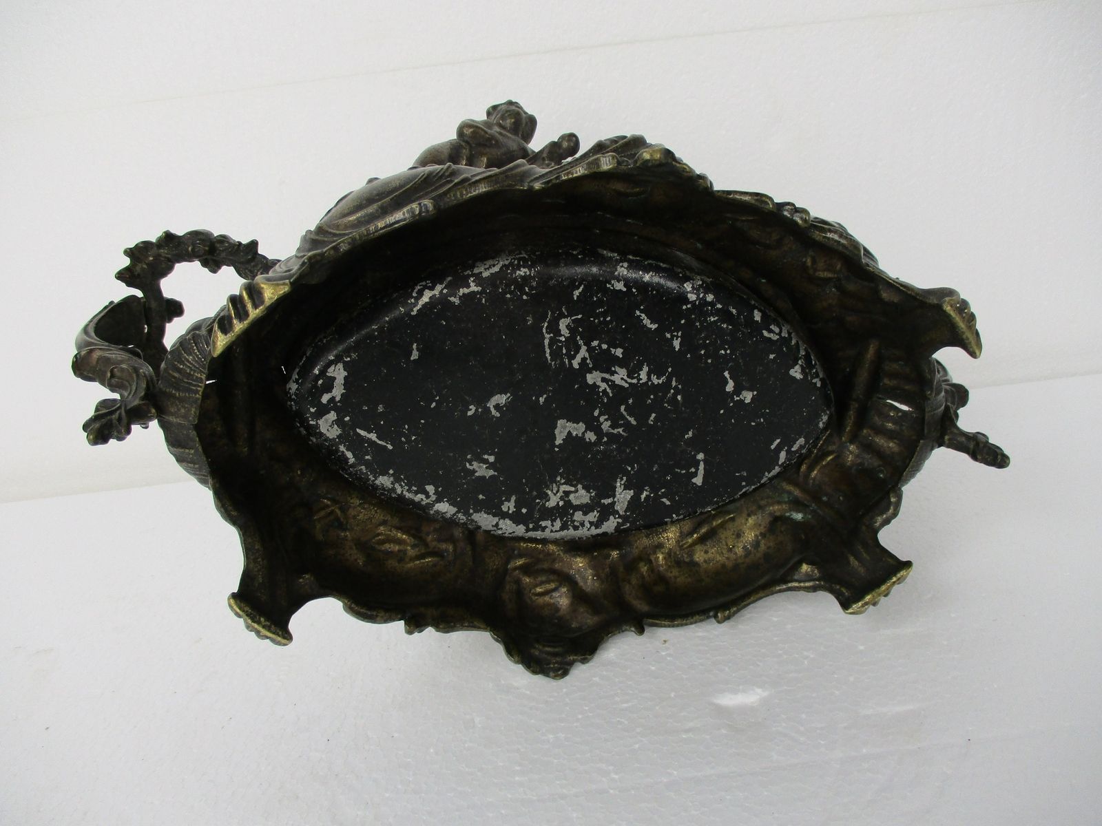Art Nouveau French Planter Jardinière Ornate Embossed Centerpiece Brass Putti C photo buy