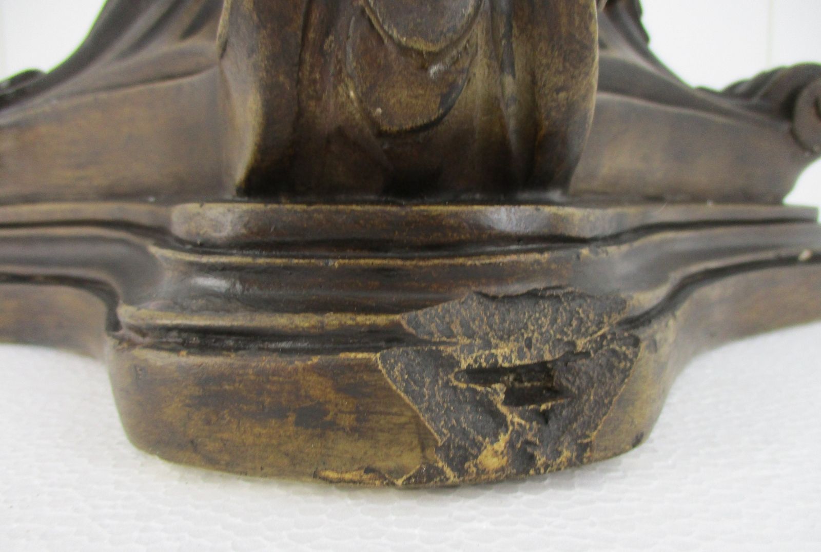 Gothic Large Exceptional Antique Plaster Doré Base Pedestal For Statue  Lion He photo buy