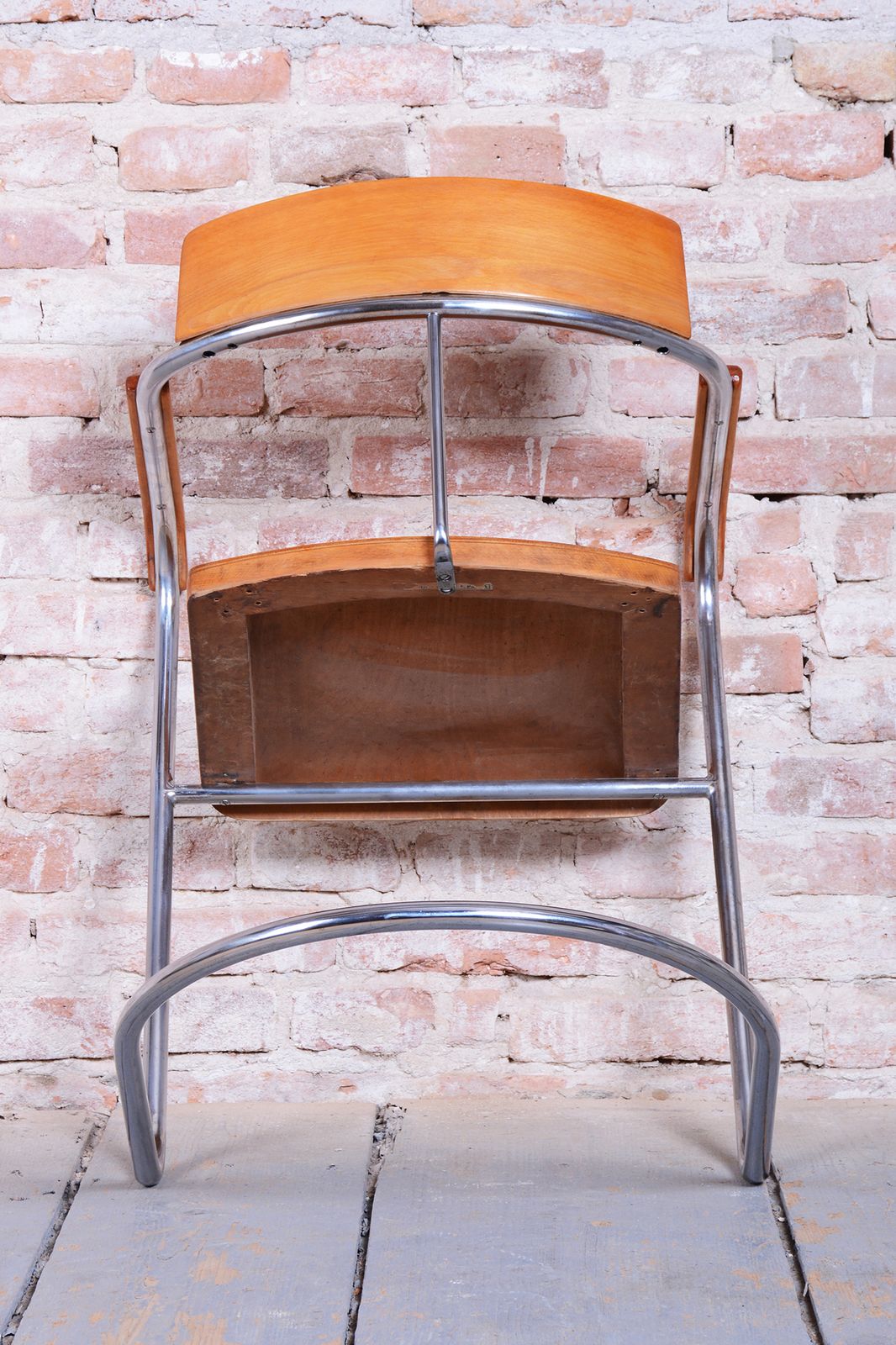 Restored Bauhaus Armchair, By Vichr A Spol., Chrome, Steel, Beech, Czech, 1930s photo buy