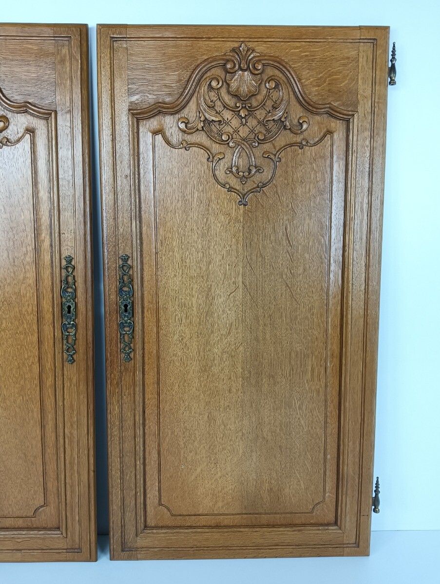 Antique Door Panels Couple Louis XV Style Hand Carved Architectural Salvaged Rec photo vinterior