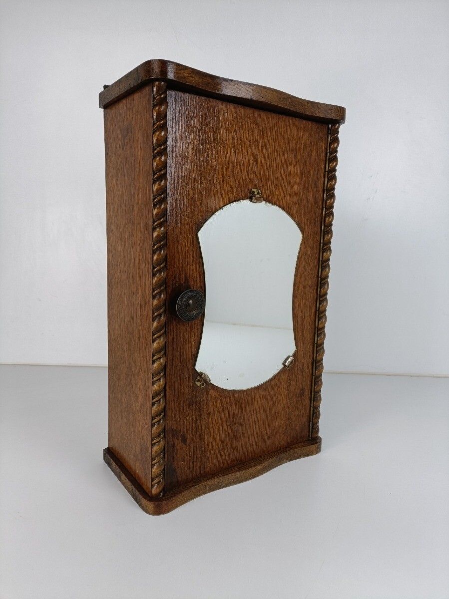 Magnificent Apothecary Medicine Cabinet Antique Wood Barley Twist Kitchen Bathro photo furniture