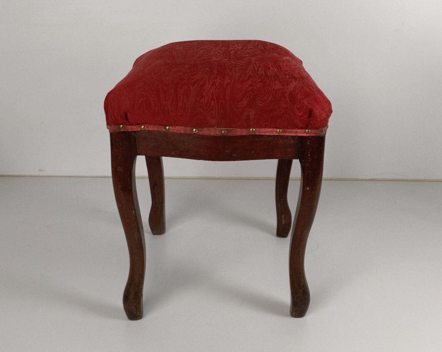 Antique Footstool Ottoman Wooden Legs Foot Rest 19th Century Louis XV Style photo furniture