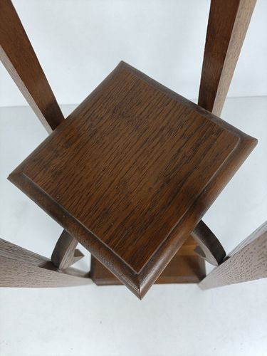 Antique Art Nouveau 3 Tier Pedestal Plant Stand Carved Wood Side Table Gorgeous photo vintage