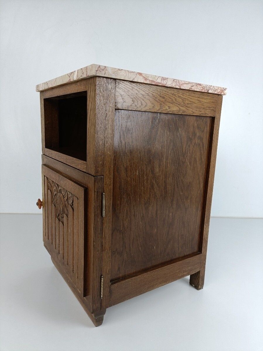 photo furniture Antique Art Deco Art Nouveau  Marble Top Side Cabinet End Table Nightstand  Barn