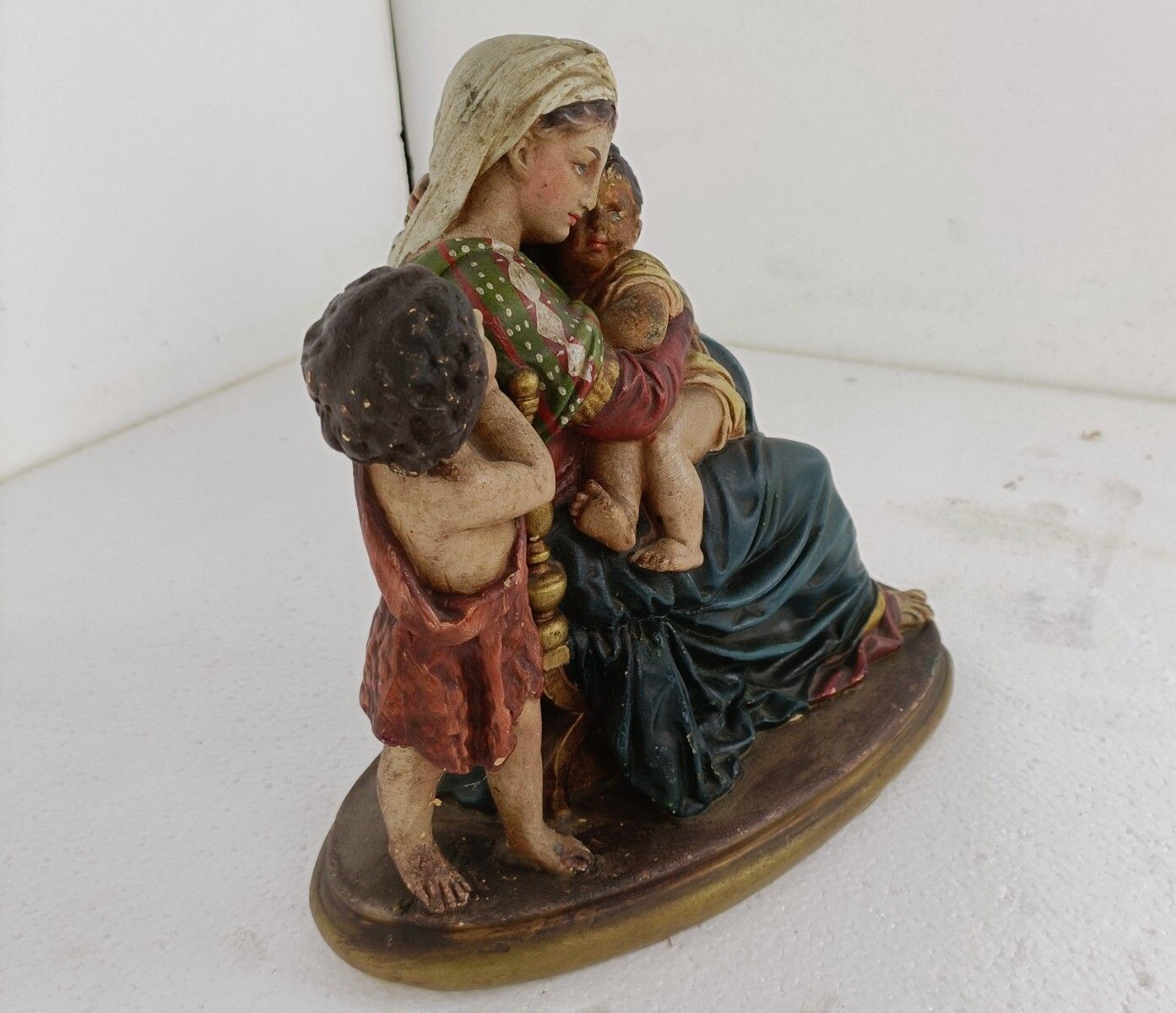 Virgin Mary Madonna Della Sedia Seggiola Plaster Statue Rafael John The Baptist photo Art
