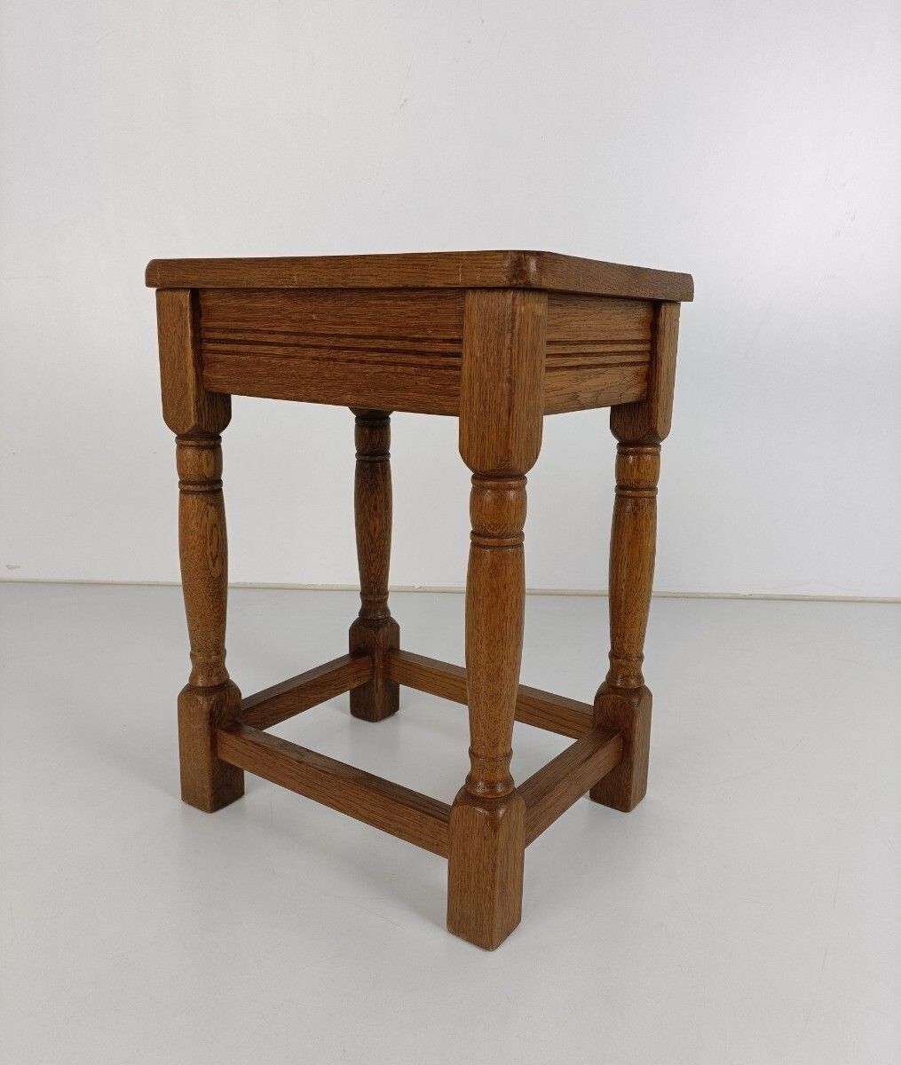 Side Occasional Small Wine Table Pedestal Barn Style Wood Vintage 70s photo for sale