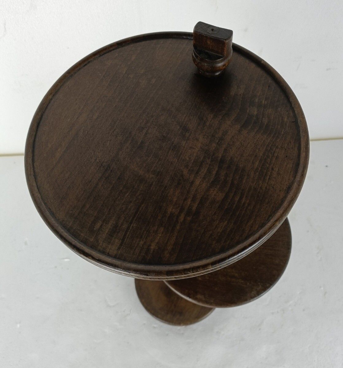 Pedestal Plant Stand Side Occasional Table Two Tier Vintage Modernist Barn Count photo for sale