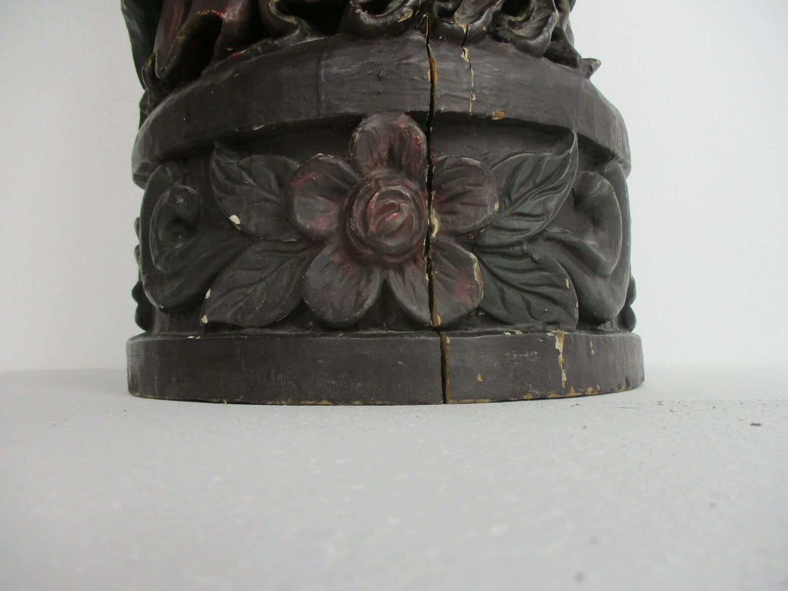 Antique Statue Virgin Mary Our Lady Madonna Infant Child 19th Century Wood Wow photo 1039.0