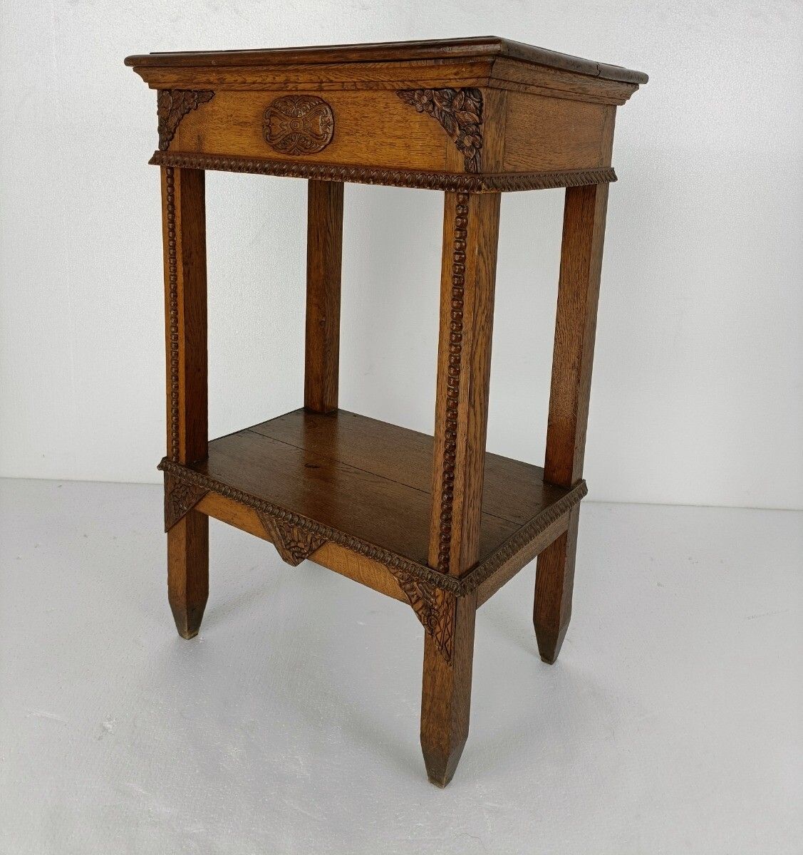 Antique Side Occasional Table Two Tier Hobnails Rare Gorgeous France photo Furniture