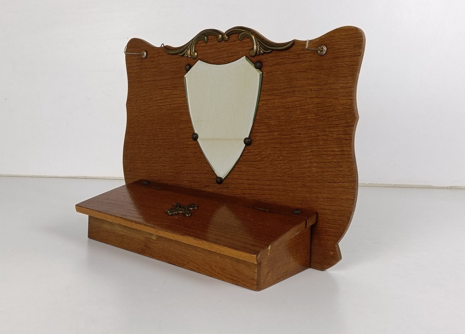 Small Hanging Cabinet For Keys Hallway Coat Rack Wood Antique Shaving Combs Cabi photo furniture