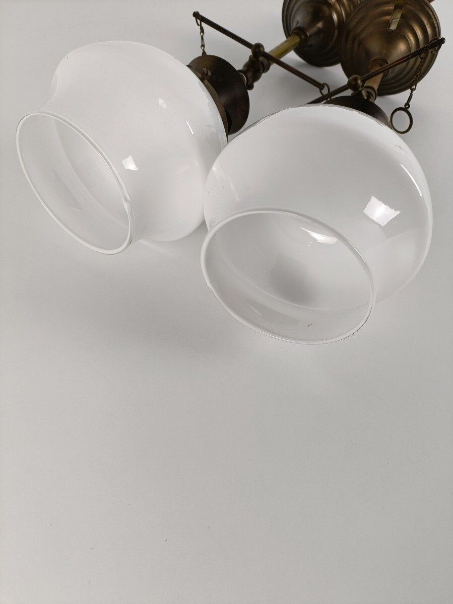 photo for sale Couple Of Gass Pendants Sconces Antique Glass Shades Very Rare