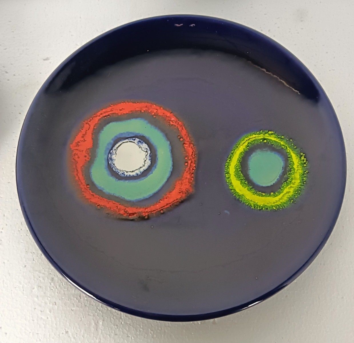 Two Ceramic Glazed Fat Lava Decorative Charger Plates Italy Wall Hanging Funky R photo furniture
