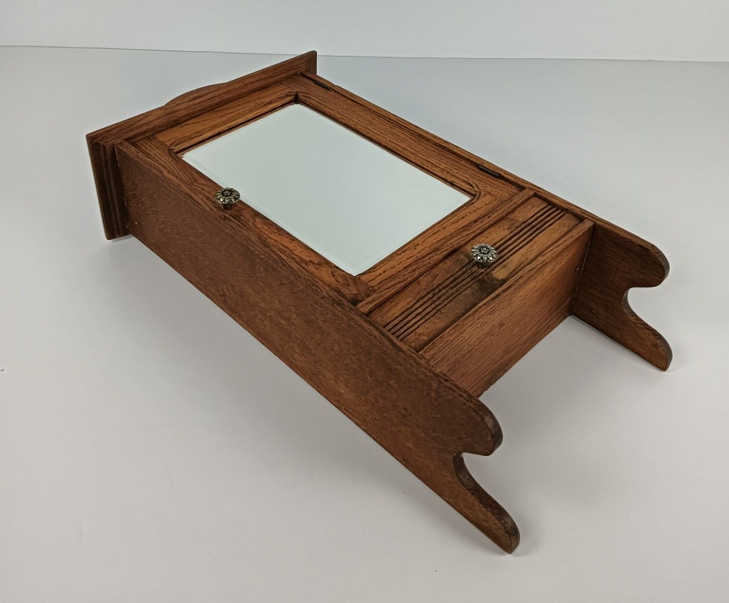Medicine Cabinet Apothecary Kitchen Bathroom Wood  Shaving  Beveled Glass Mirror photo for sale