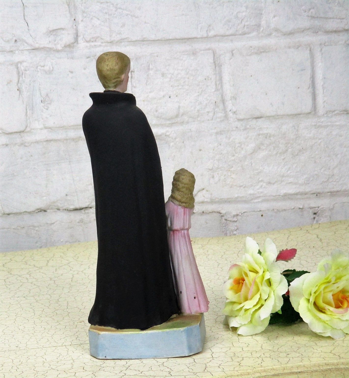 Statue Saint Gerard Majella Infant Jesus Bun Patron Fertility Bisque 9.44" photo vinterior