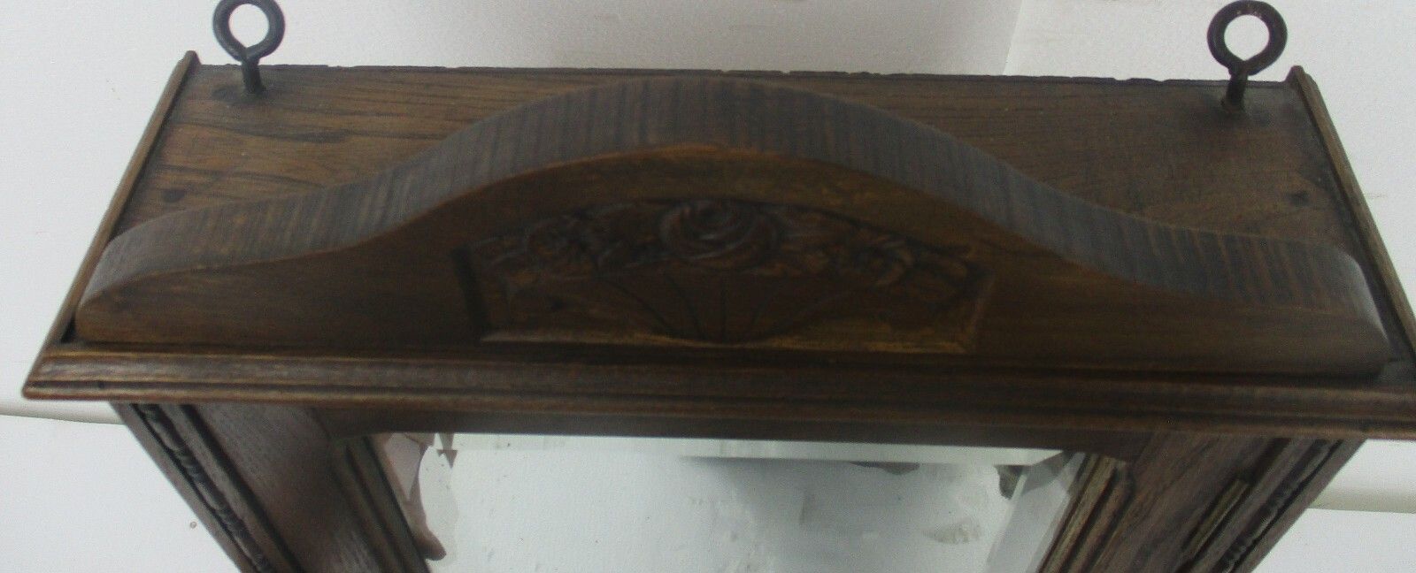 Apothecary Bathroom Medicine Kitchen Cabinet  Ornate Carved Wood Beveled Glass photo vintage