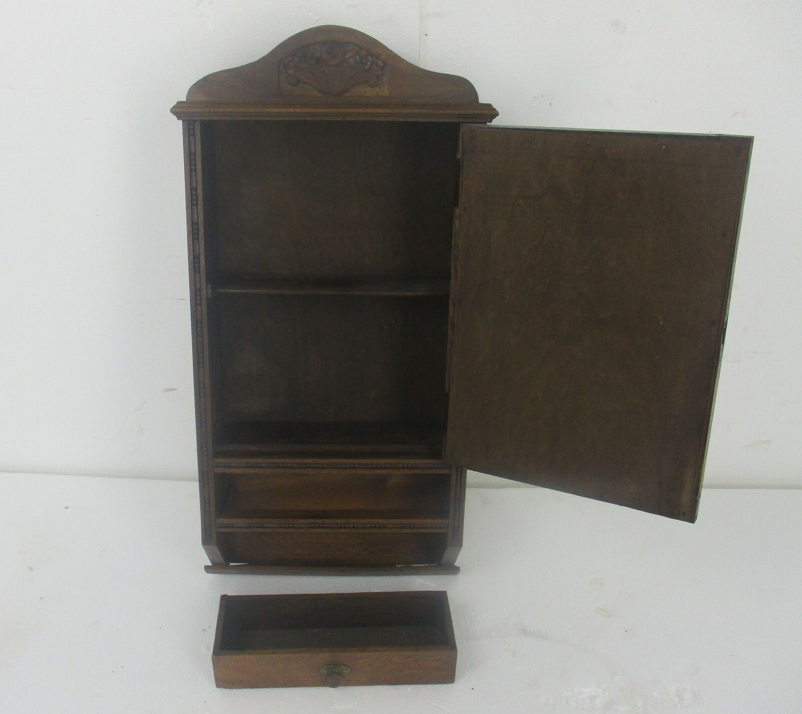 photo furniture Apothecary Bathroom Medicine Kitchen Cabinet  Ornate Carved Wood Beveled Glass