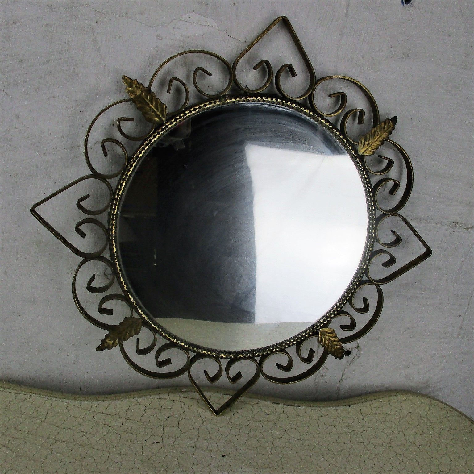 Retro Modernist Starburst Sunburst Metal Wall Uk Mirror Mid Century Argentor photo vinterior