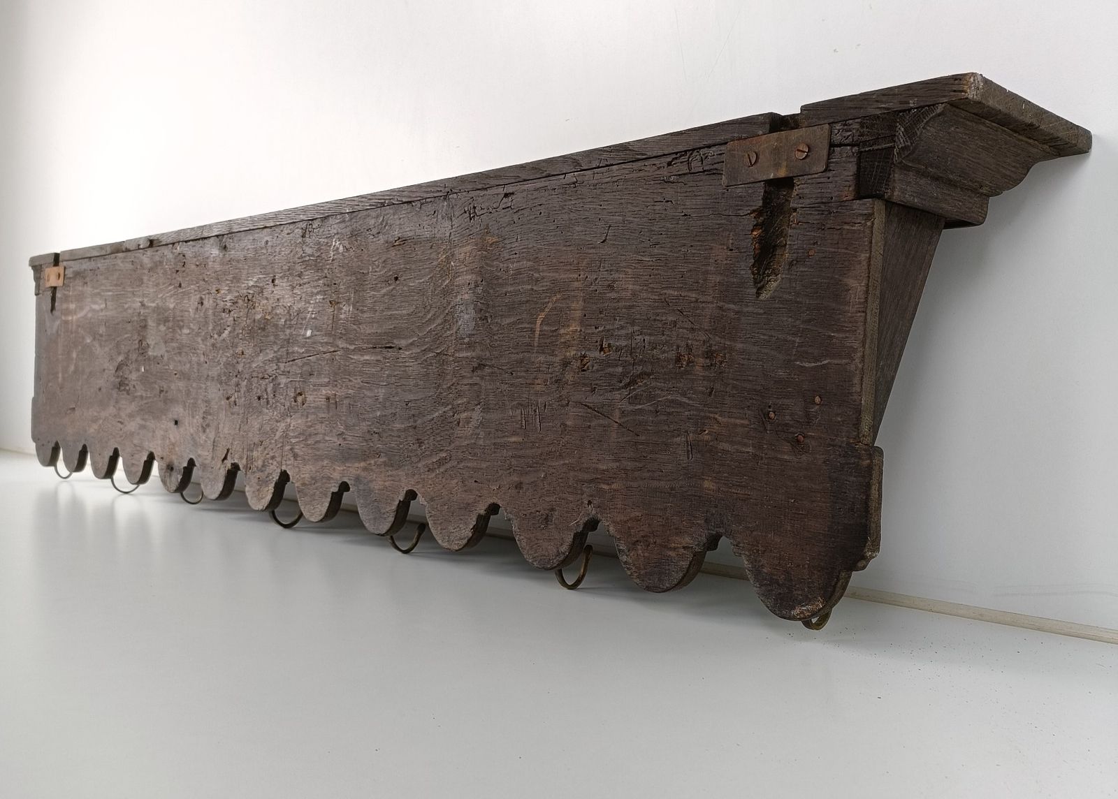 Furniture Magnificent Antique Carved Wood Coat Hat Rack Ornate Etched Hand Carved Wood Hob photo
