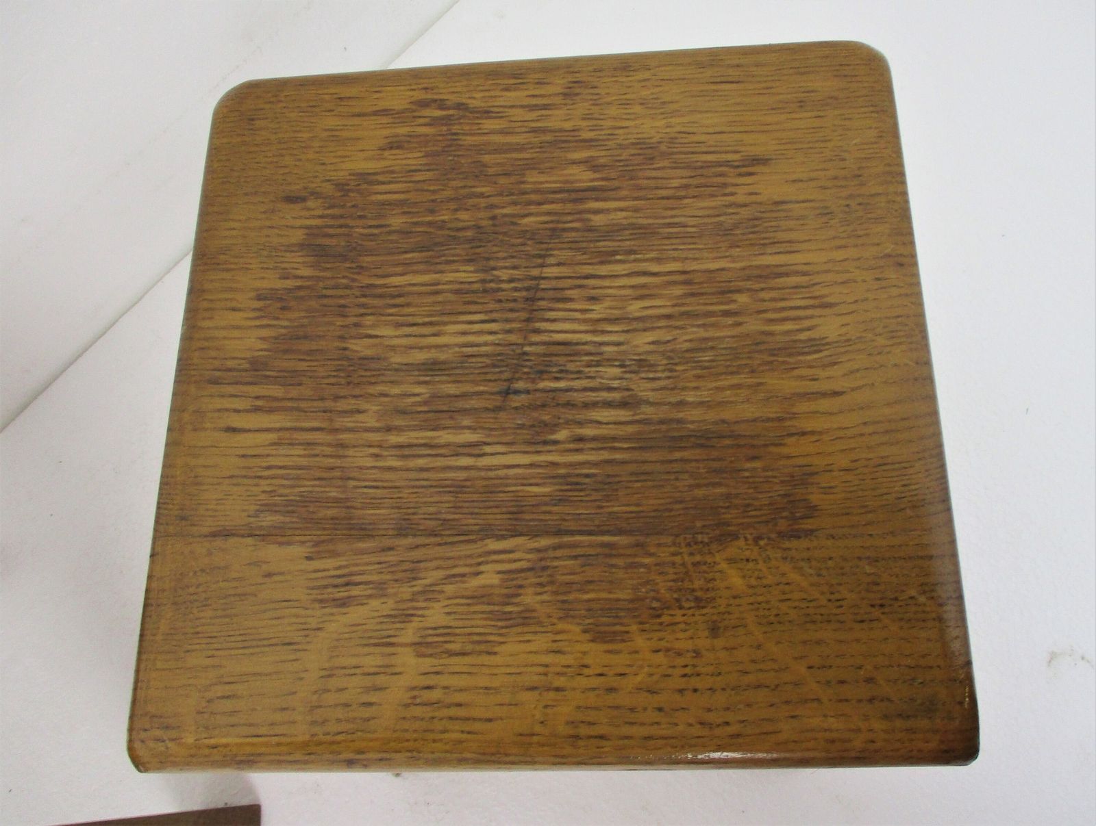 Square! Milk Milking Stool Farmhouse Country Barn Style Side Display Table Pedes photo vintage