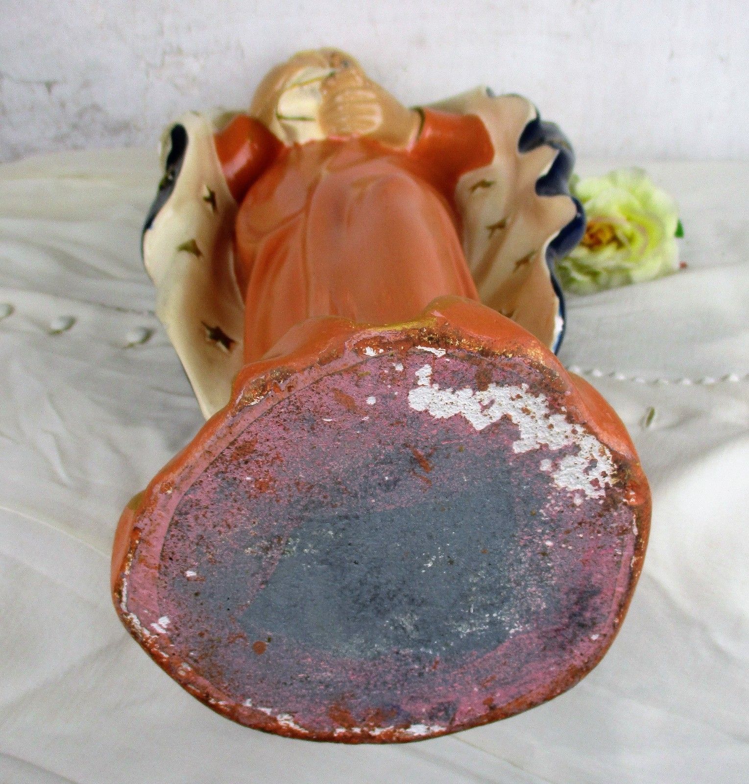 photo for sale Large Polychrome Statue Virgin Mary Holy Mother Infant Child Mid Century Modern