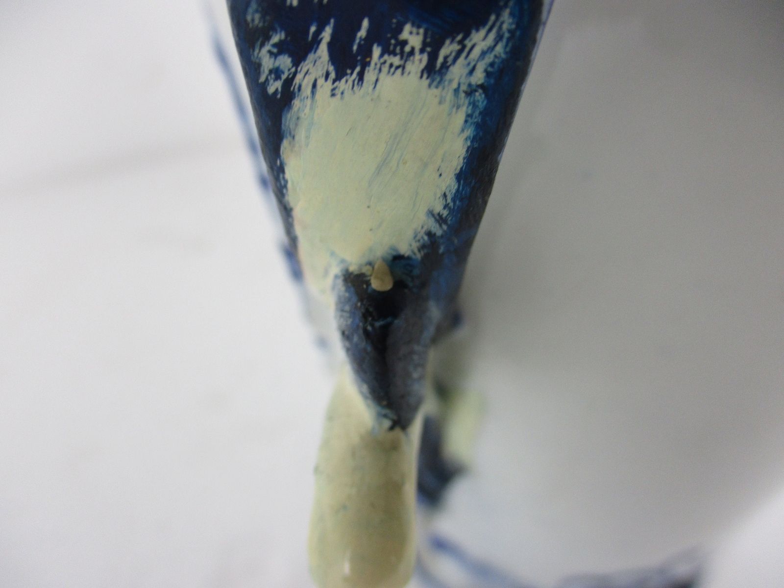 Antique 19th Century Rauenstein Vase Jar Porcelain Germany Marked Blue White photo vintage