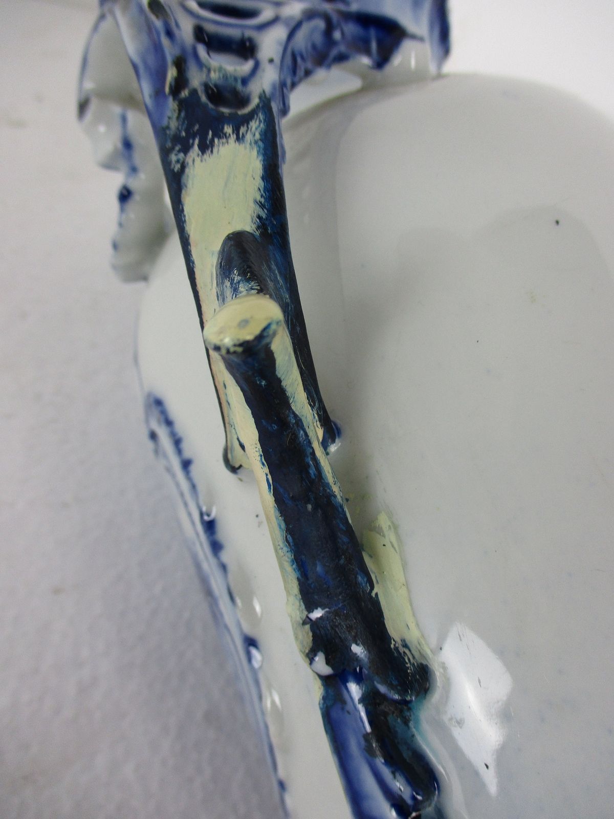 photo for sale Antique 19th Century Rauenstein Vase Jar Porcelain Germany Marked Blue White
