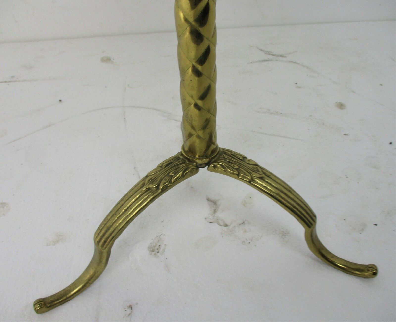 Pedestal Two Tier Cake Stand Vintage Hollywood Regency Style Veneer Brass Htf photo vintage