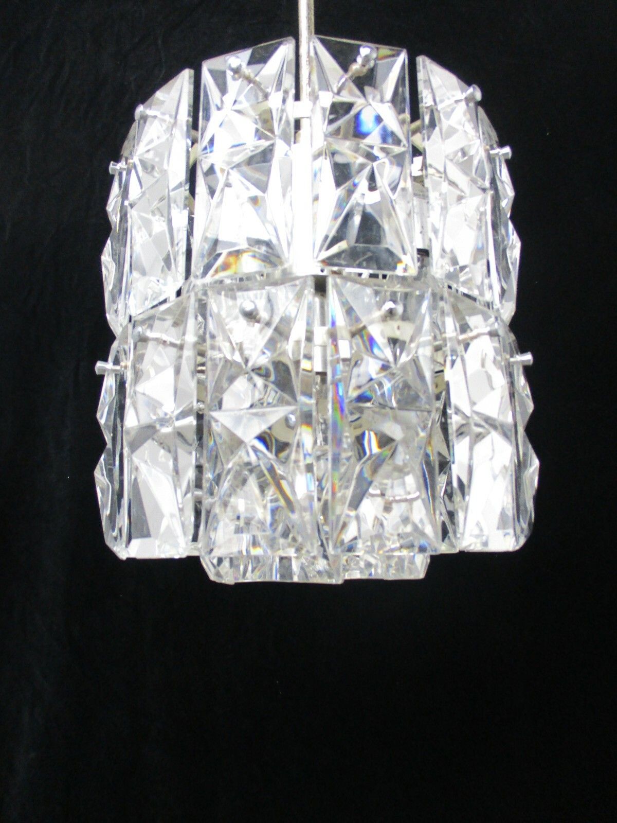 Chandelier Pendant Lamp Mid Century Modern Crystal Gorgeous Kinkeldey Style photo for sale