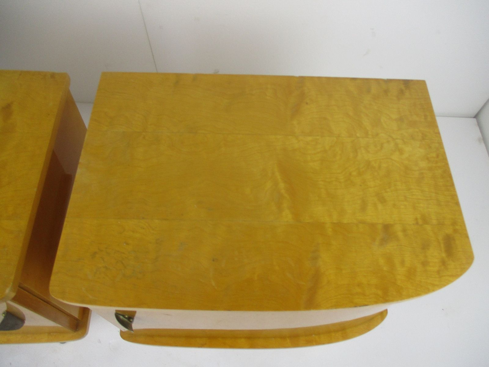 Vintage Nightstands End Tables Mid Century Modern Wood Retro Wow Pair Couple Dou photo for sale