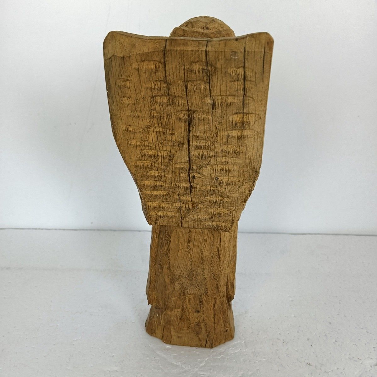 Vintage Wooden Hand Carved Wood Figurine Sculpture Chinese Old Man Phène photo vinterior
