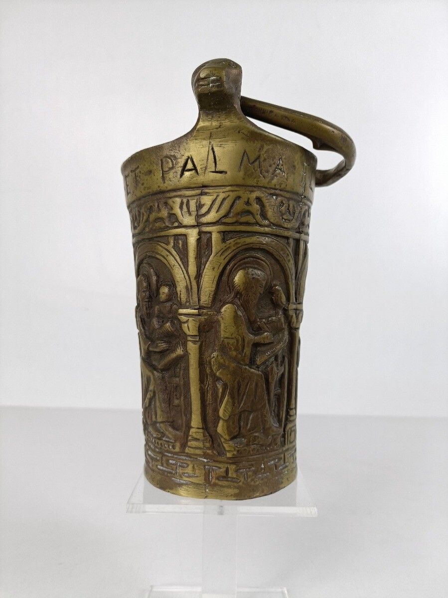 Ornate Antique Bronze Situla Holy Water Bucket Catholic Priest Church Htf Collec photo Home Decor