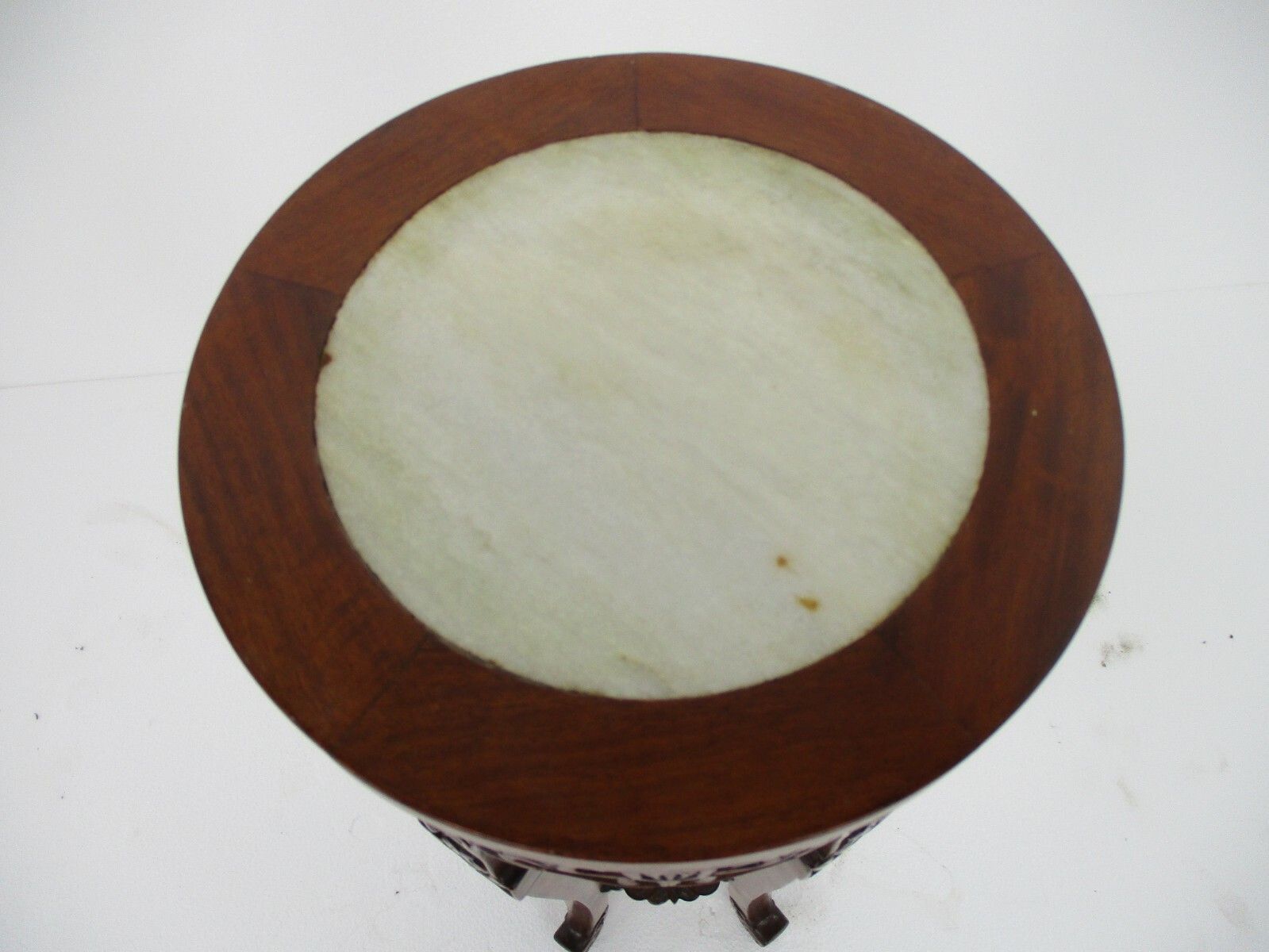 Hand Carved Red Wood Chinese Marble Top Hall Console Table Pedestal Small Lovely photo Furniture
