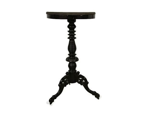 Vintage Carved Wooden Stool Pedestal Plant Stand Side Table On Wheels Very Speci