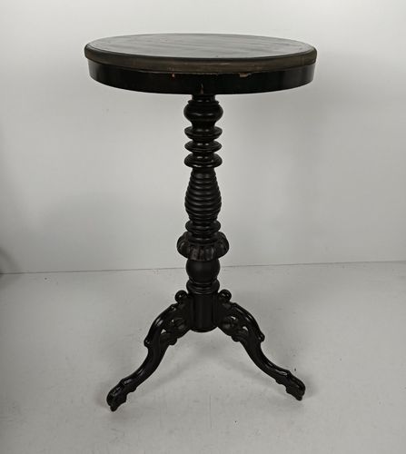 Vintage Carved Wooden Stool Pedestal Plant Stand Side Table On Wheels Very Speci photo furniture