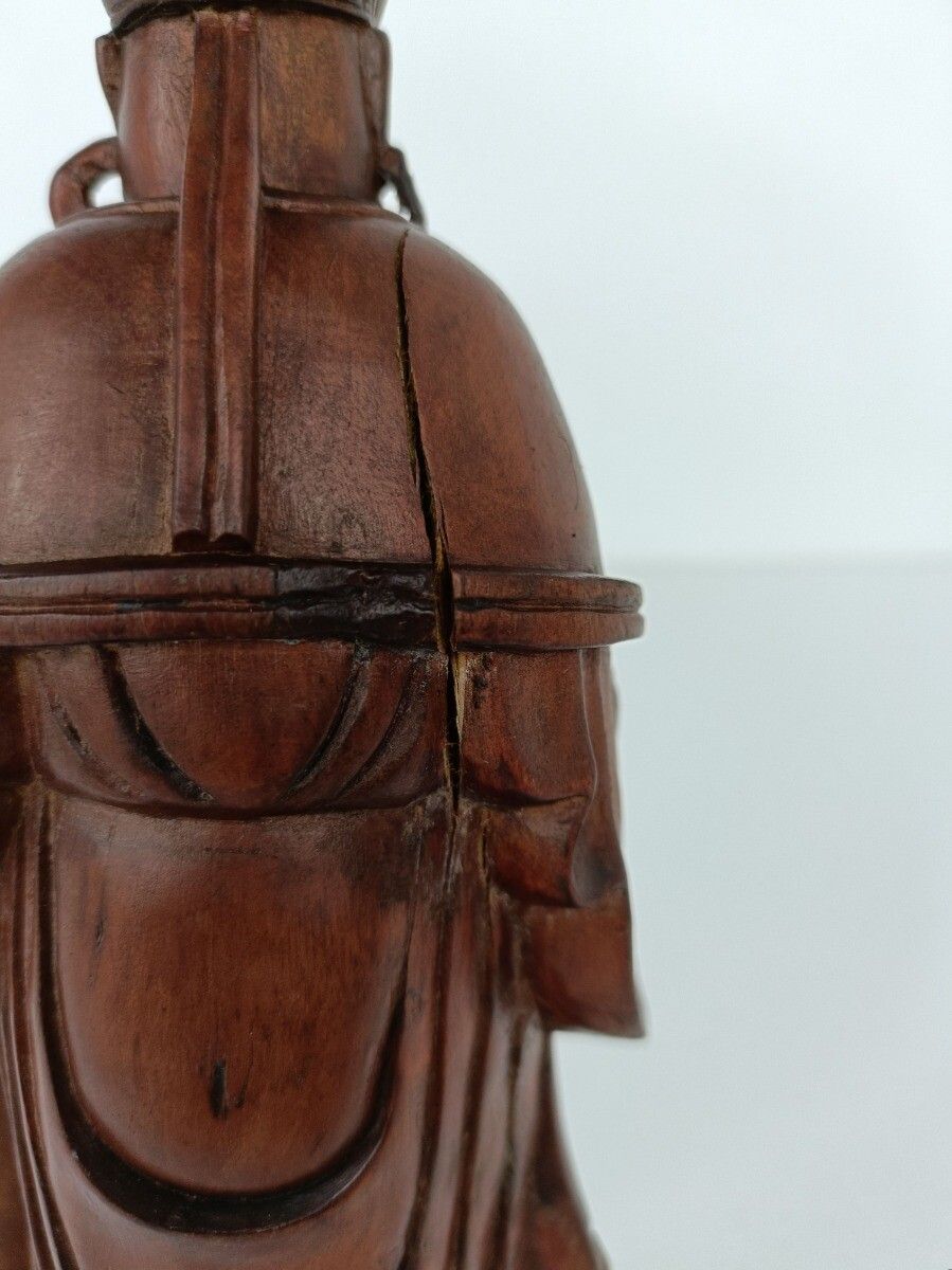 Chinese Rosewood Hand Carved Wooden Figurine Sculpture Wise Old Man photo 142.0