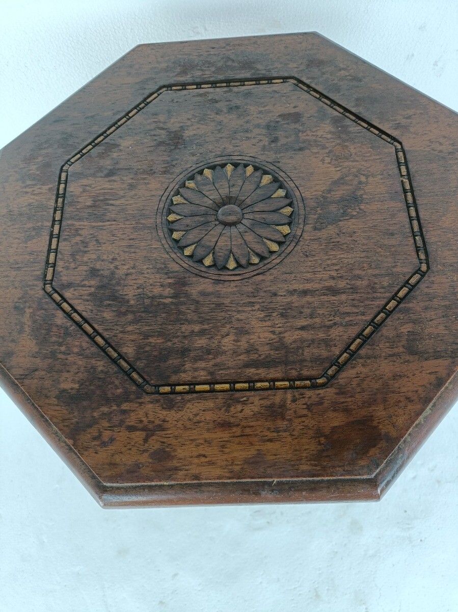 Side Table Ornate Carved Wood Vintage Occasional Pedestal Plant Bonsai Stand photo 244.0
