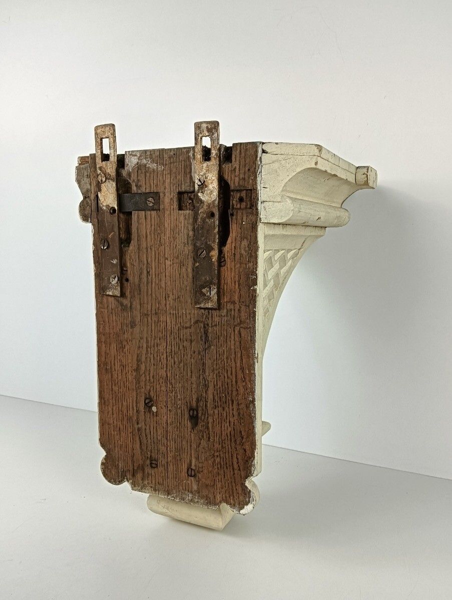 photo furniture Large Beautiful Wooden Antique Console Painted White Ornate Architectural Stunni