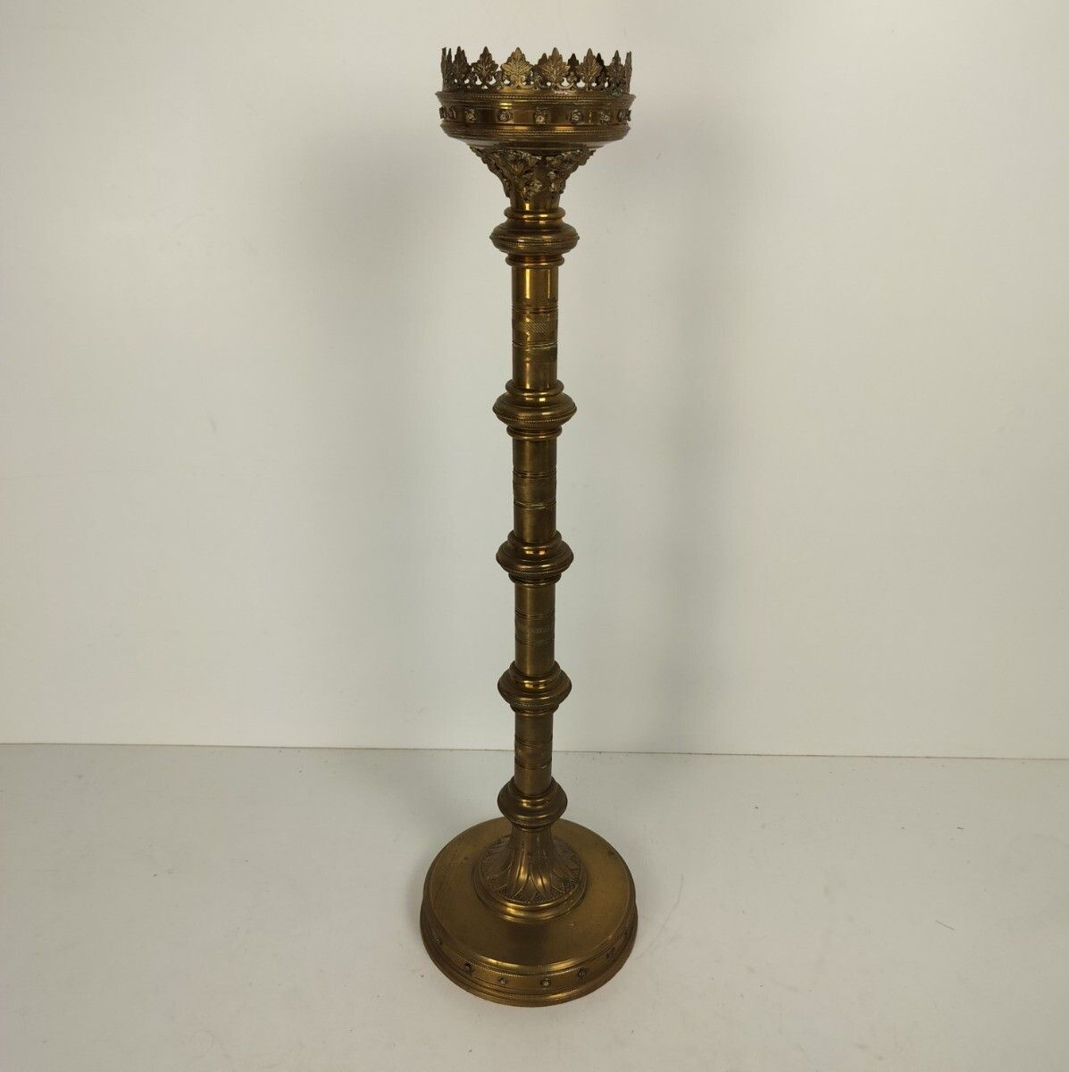 Gothic Antique Candle Holder Candle Stick Church Chapel Altar Monastery Brass  W photo furniture