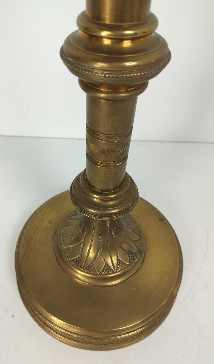 Gothic Antique Candle Holder Candle Stick Church Chapel Altar Monastery Brass  W photo Home Decor