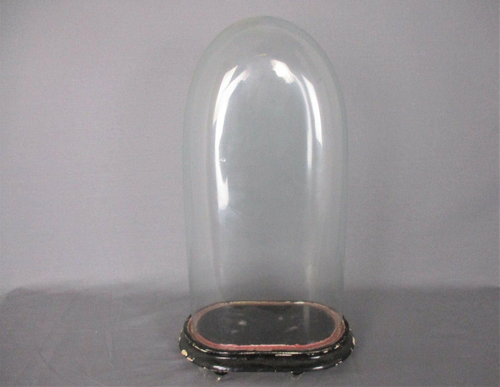 Antique Victorian Oval Hand Blown Glass Globe Dome Doll Clock 18.03 H 9.05"W