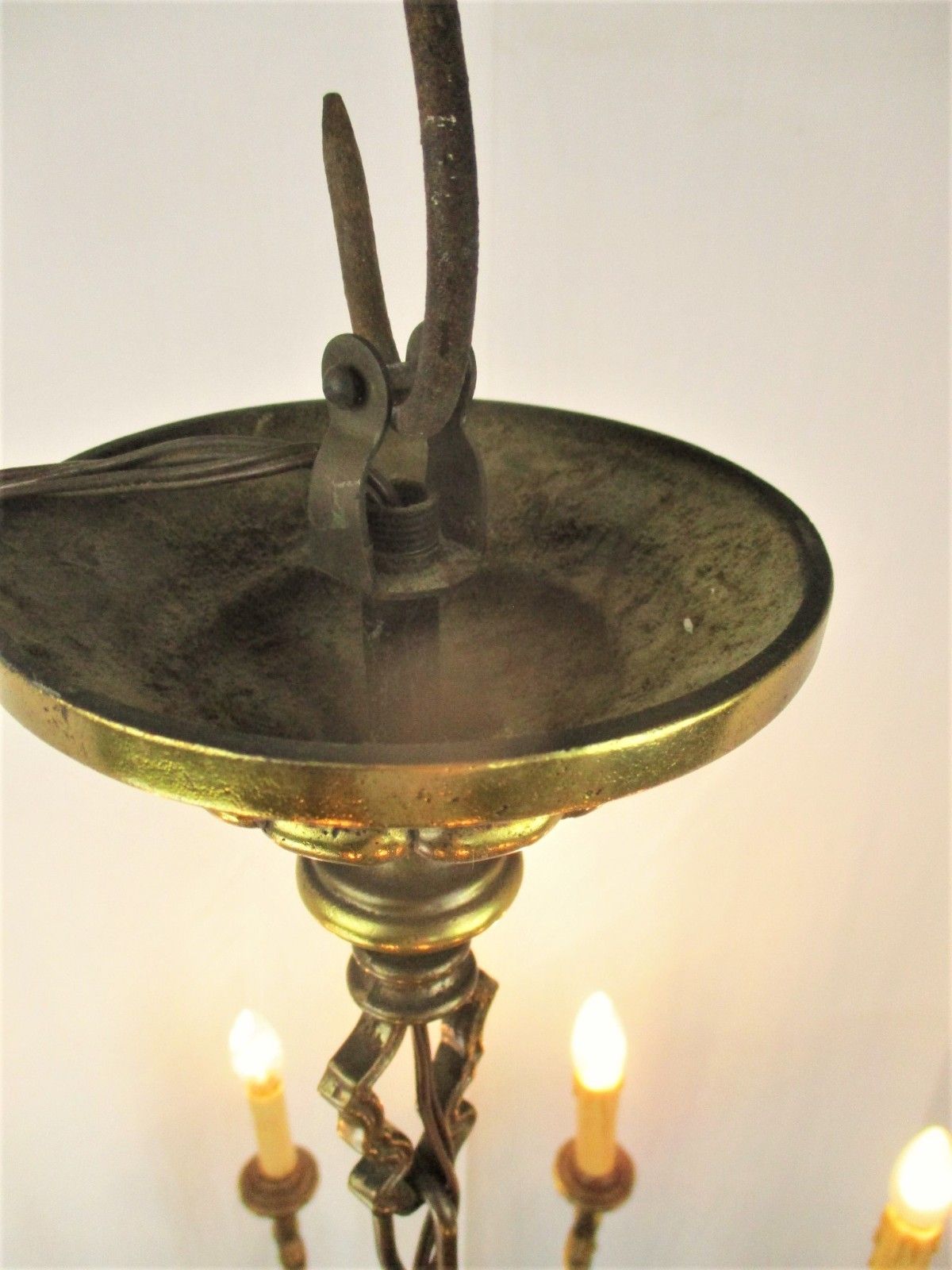 Impressive Eastern Style Chandelier Bronze 10 Lights Genie Figurines Lamps  Htf photo vintage