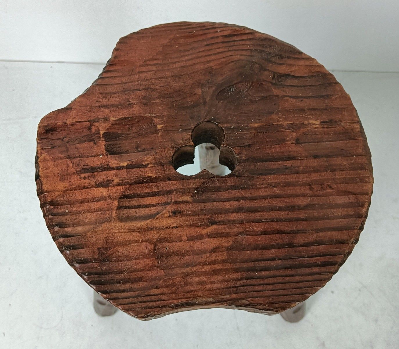 Spanish Milking Stool Table Pedestal Plant Bonsai Stand Carved Wood Barn Farmhou photo 113.0