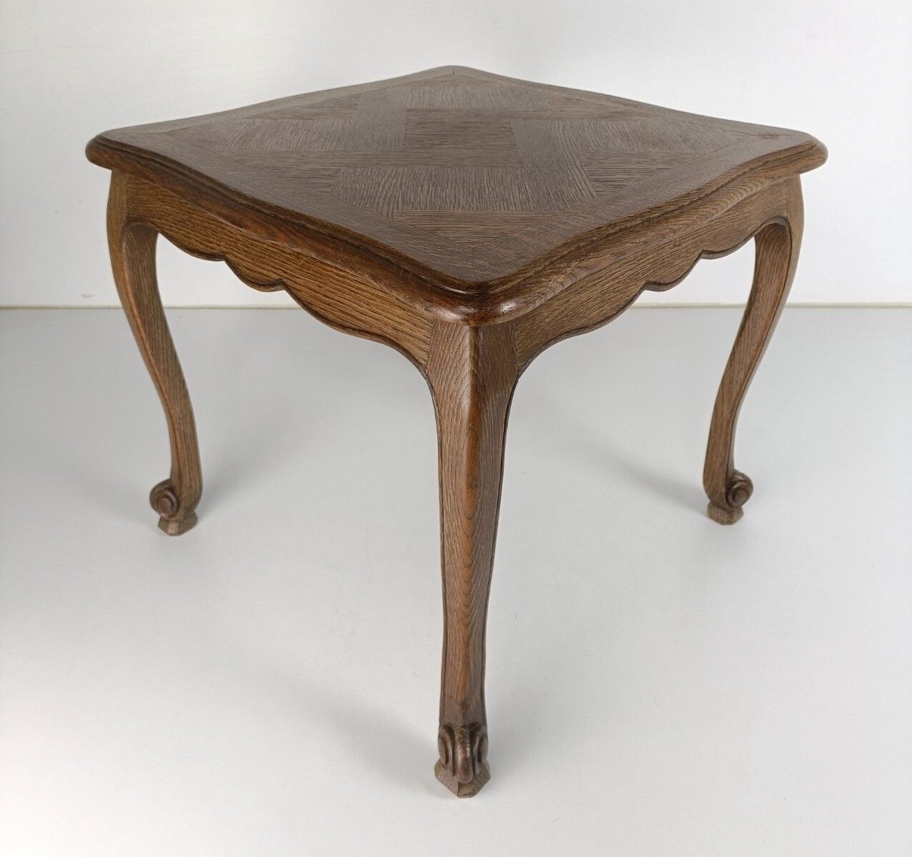 Louis XV Style Coffee Occasional Side Table Carved Wood Beautiful Pattern Top VI photo furniture
