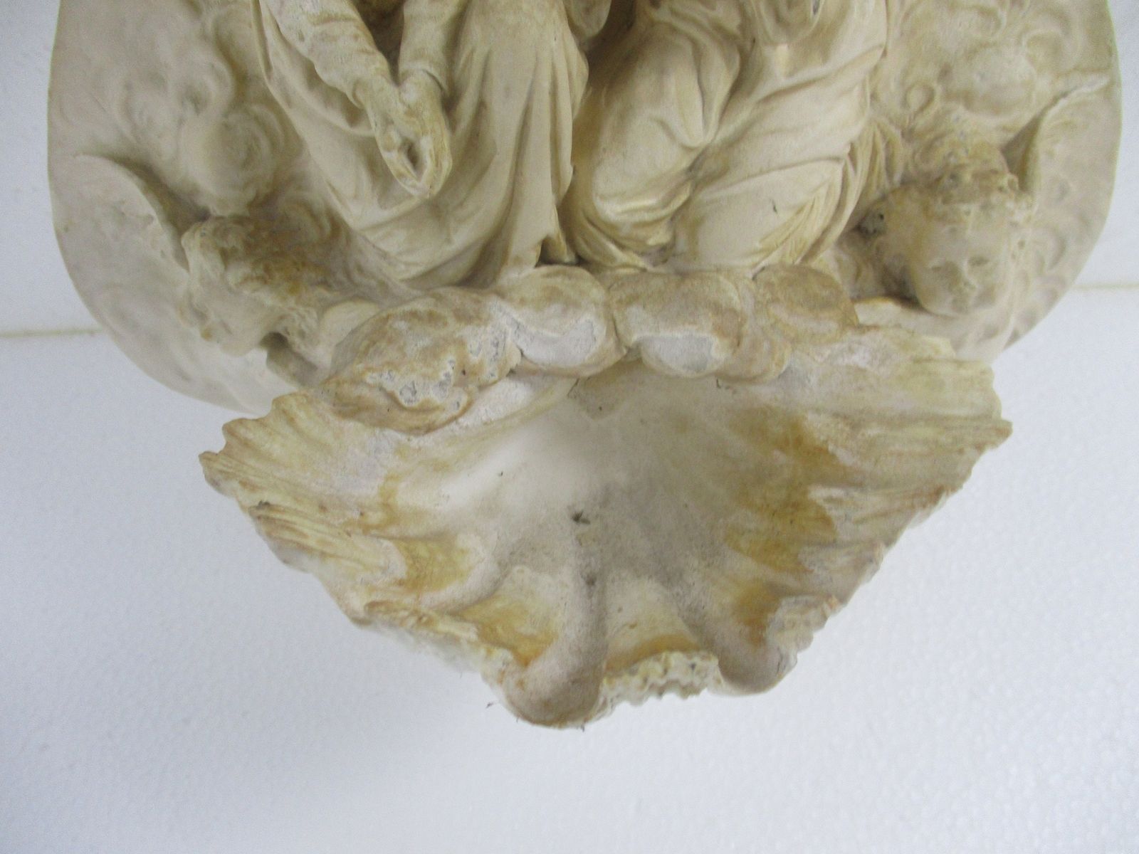 Large Antique Porcelain  Meerschaum Holy Water Font Vessel Angels  Church Wow Ex photo buy