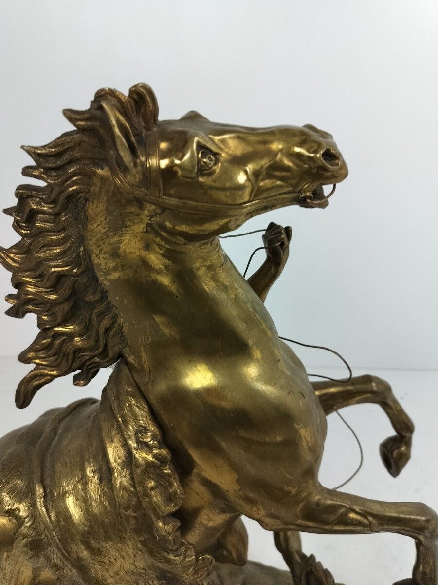 photo furniture Horse Being Tamed Bronze Exquisite Modelled After Coustou Chateau Marly Statue A