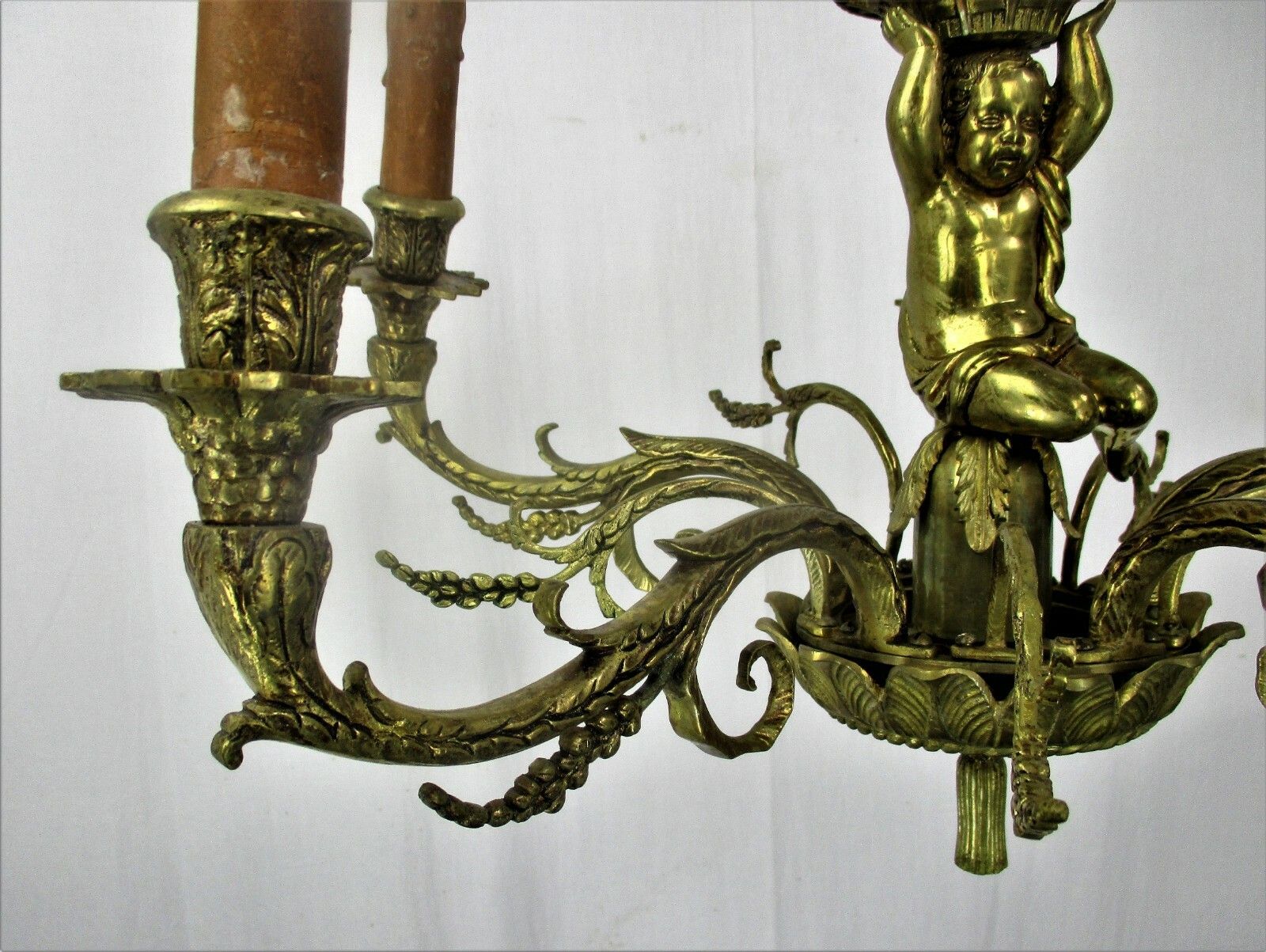 Stunning Chandelier 5 Lights Arms Putti  Hollywood Regency Era Maison Jansen photo buy