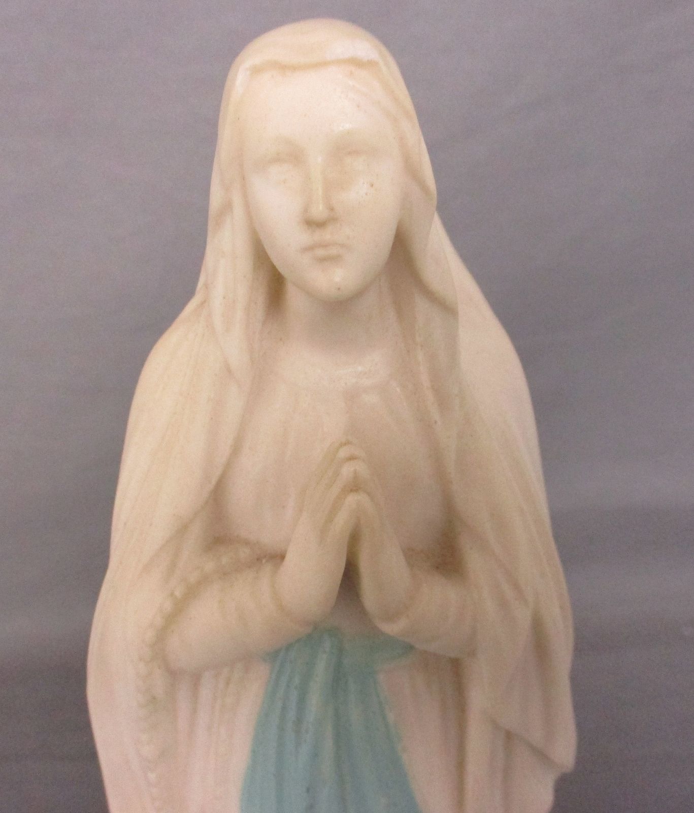 French Statue Virgin Mary Notre Dame De Lourdes Madonna Resin 11.61" photo furniture